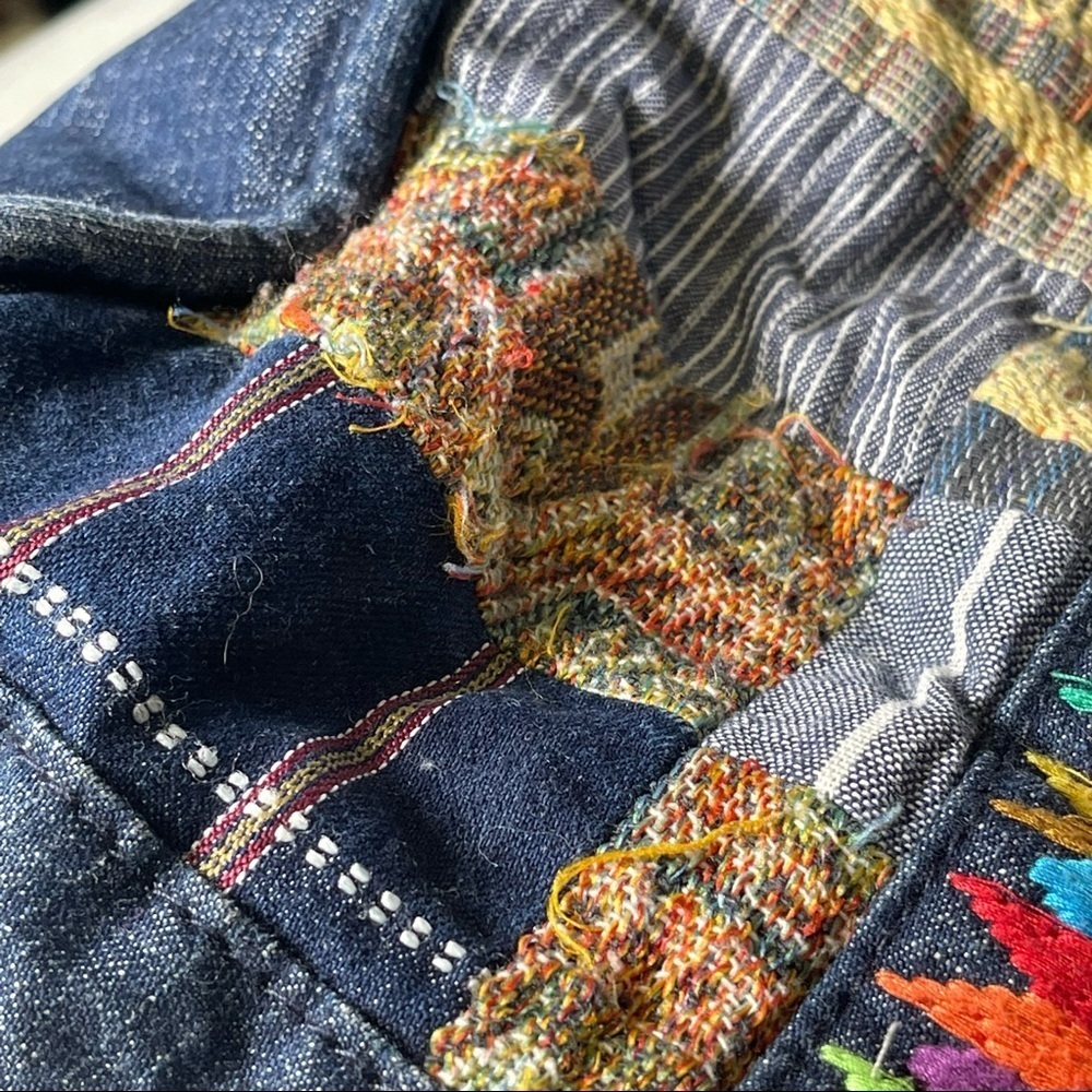 Ecote Vintage blue Jean duffel bag patchwork Urban Outfitters embroidered - Picture 15 of 15